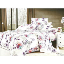 100% cotton T/C Polyester Panel rose printed bedding set